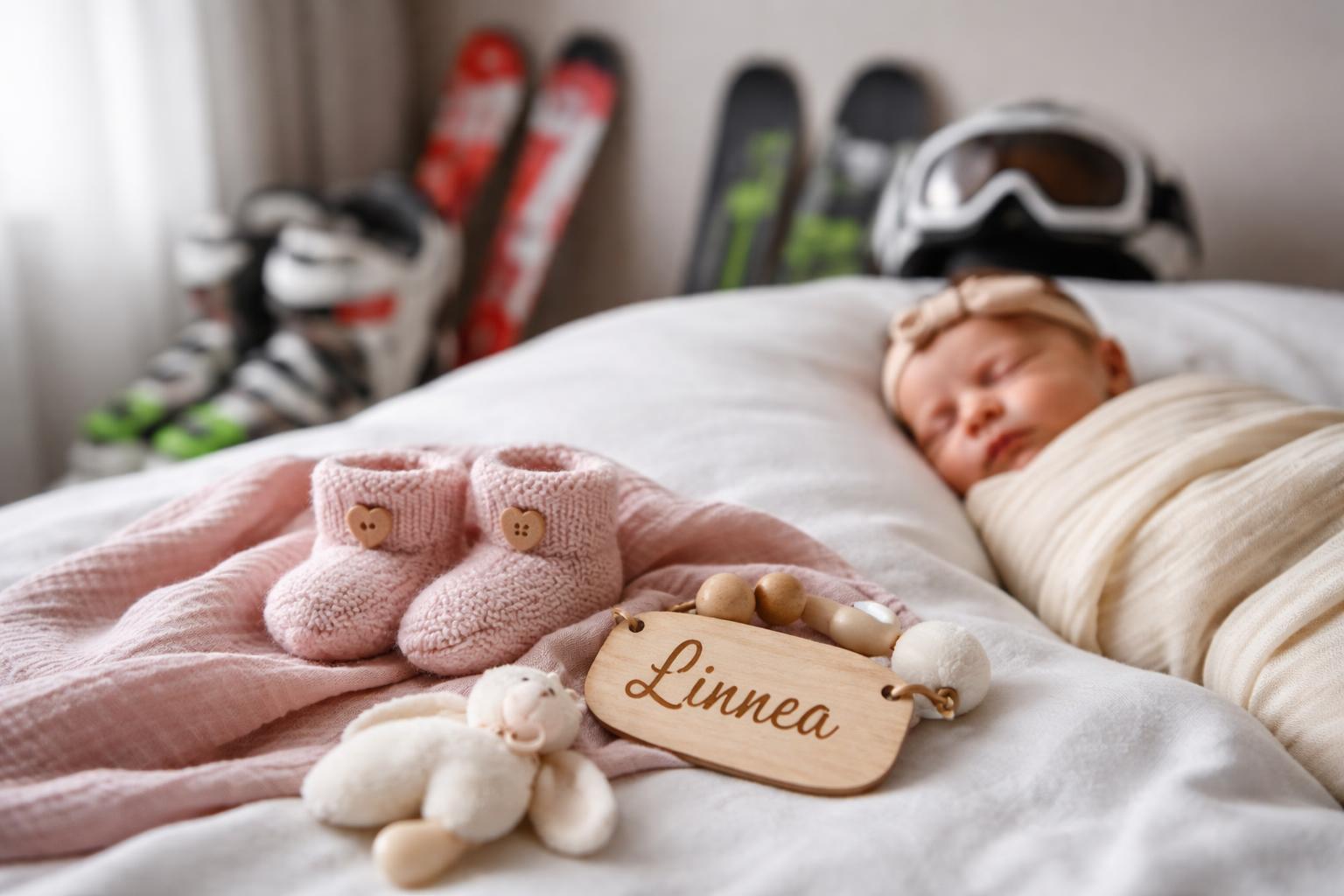 Redaktionelle Szene zum Thema „Henrik und Tonje Kristoffersen freuen sich über Tochter Linnea“