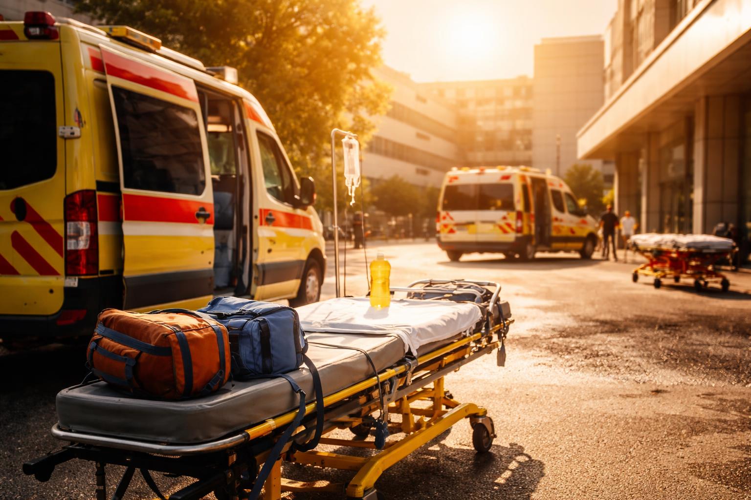 Redaktionelle Szene zum Thema „Hitzewelle belastet Spitäler und Rettungskräfte in Österreich“