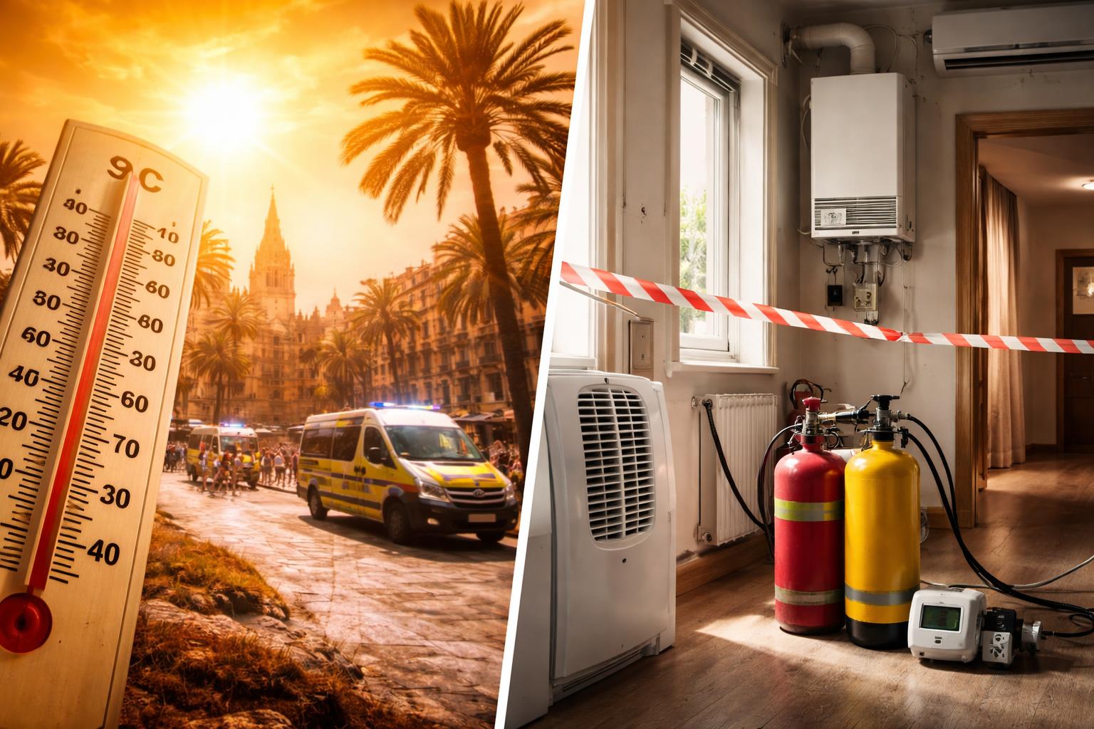 Redaktionelle Szene zum Thema „Hitzewelle fordert in Spanien mehr als 1.000 Todesopfer – Vergiftungsunfall mit Klimagerät in Wien“