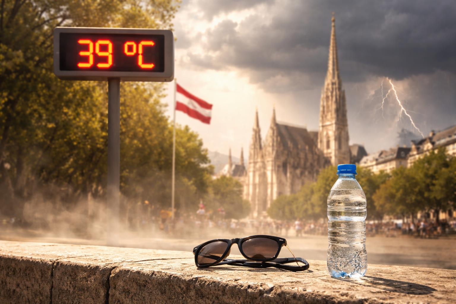 Redaktionelle Szene zum Thema „Hitzewelle trifft Österreich und Europa: Bis zu 39 Grad im Osten erwartet“