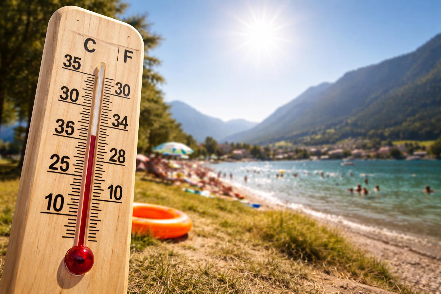 Redaktionelle Szene zum Thema „Hoch „Gorgias“ bringt erste 35-Grad-Marke des Jahres nach Österreich“