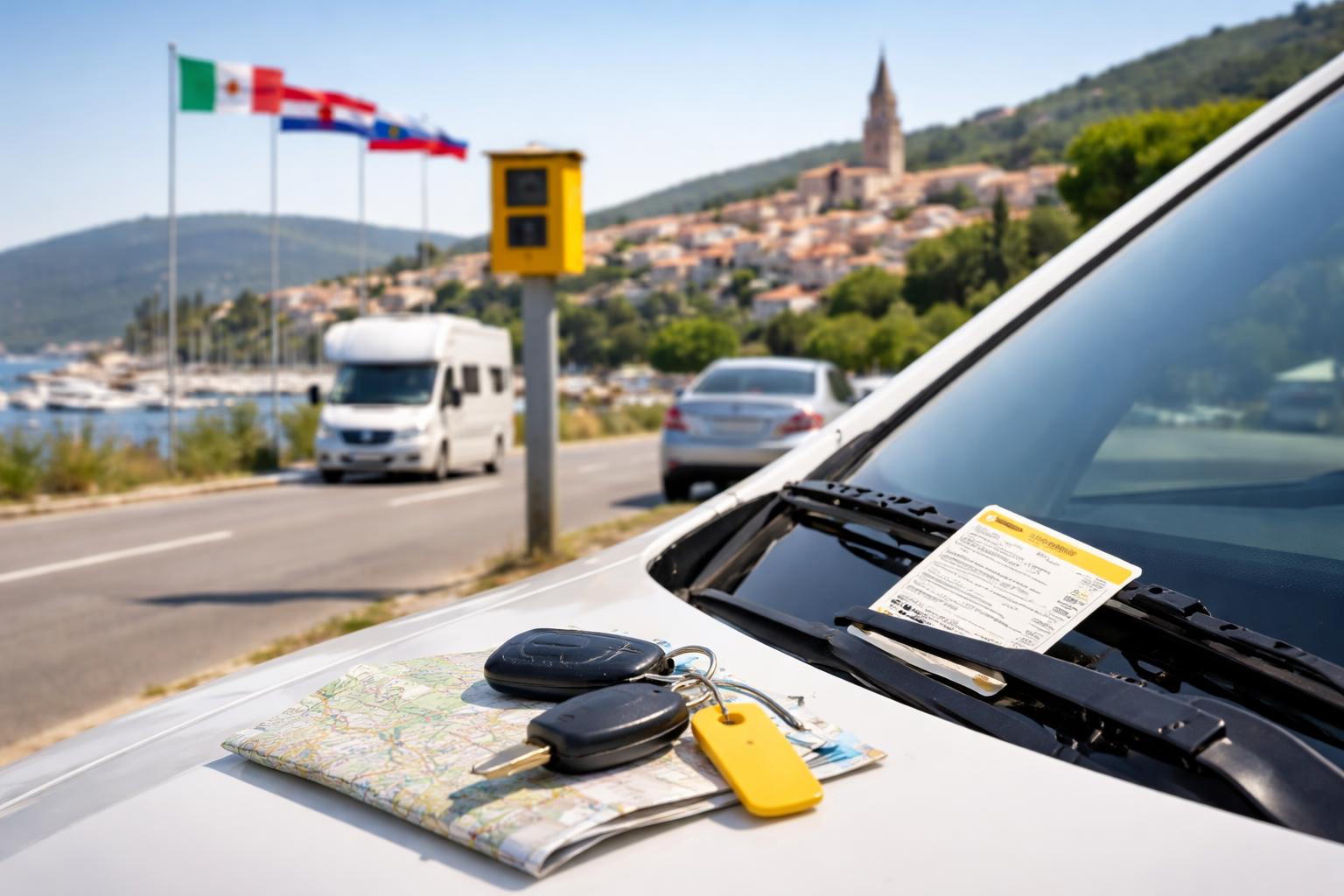 Redaktionelle Szene zum Thema „Hohe Strafen im Urlaub: In Italien, Kroatien und Slowenien wird es für Autofahrer teuer“