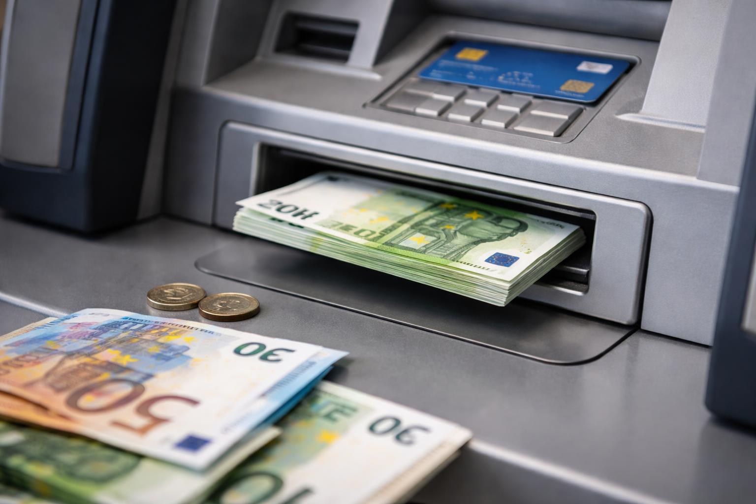 Redaktionelle Szene zum Thema „Hunderte Bankomaten heben nur noch 200 Euro pro Vorgang aus“