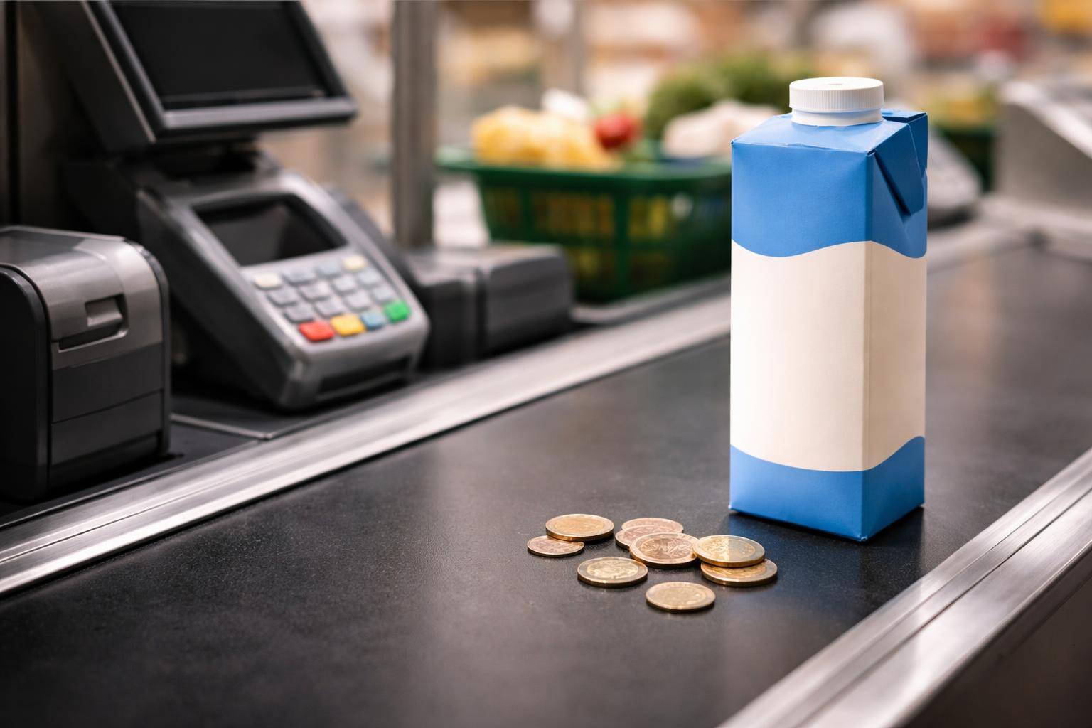 Redaktionelle Szene zum Thema „In Triest fehlte einer Kundin ein Cent für einen Liter Milch“