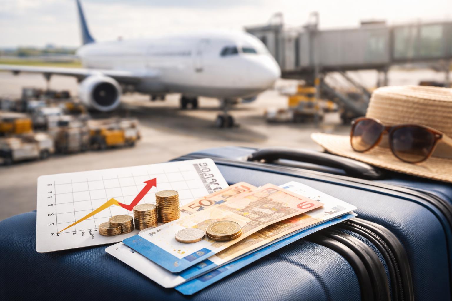 Redaktionelle Szene zum Thema „Inflation bei 3,2 Prozent: Flugtickets treiben Dienstleistungspreise weiter nach oben“