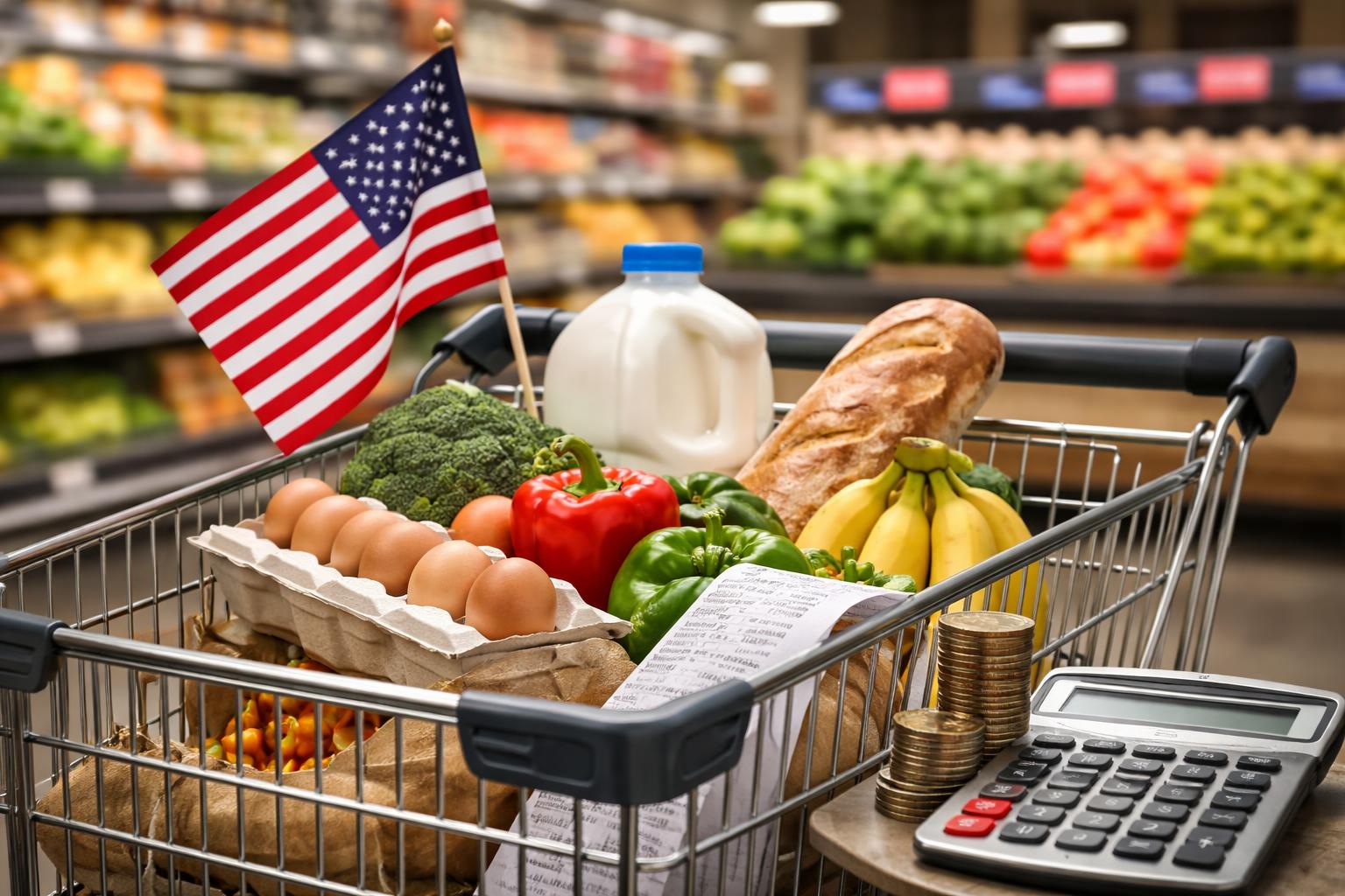 Redaktionelle Szene zum Thema „Inflation und hohe Preise drücken die Stimmung der US-Verbraucher“