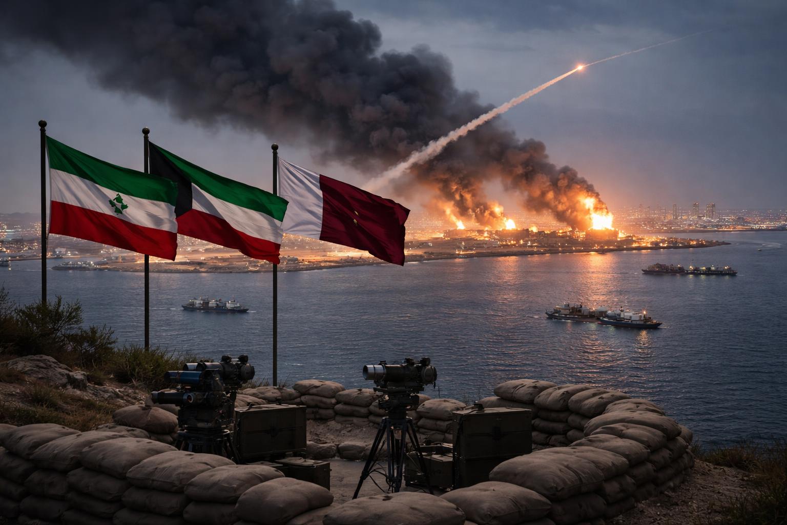 Redaktionelle Szene zum Thema „Iran greift erneut Ziele in Golfstaaten an“
