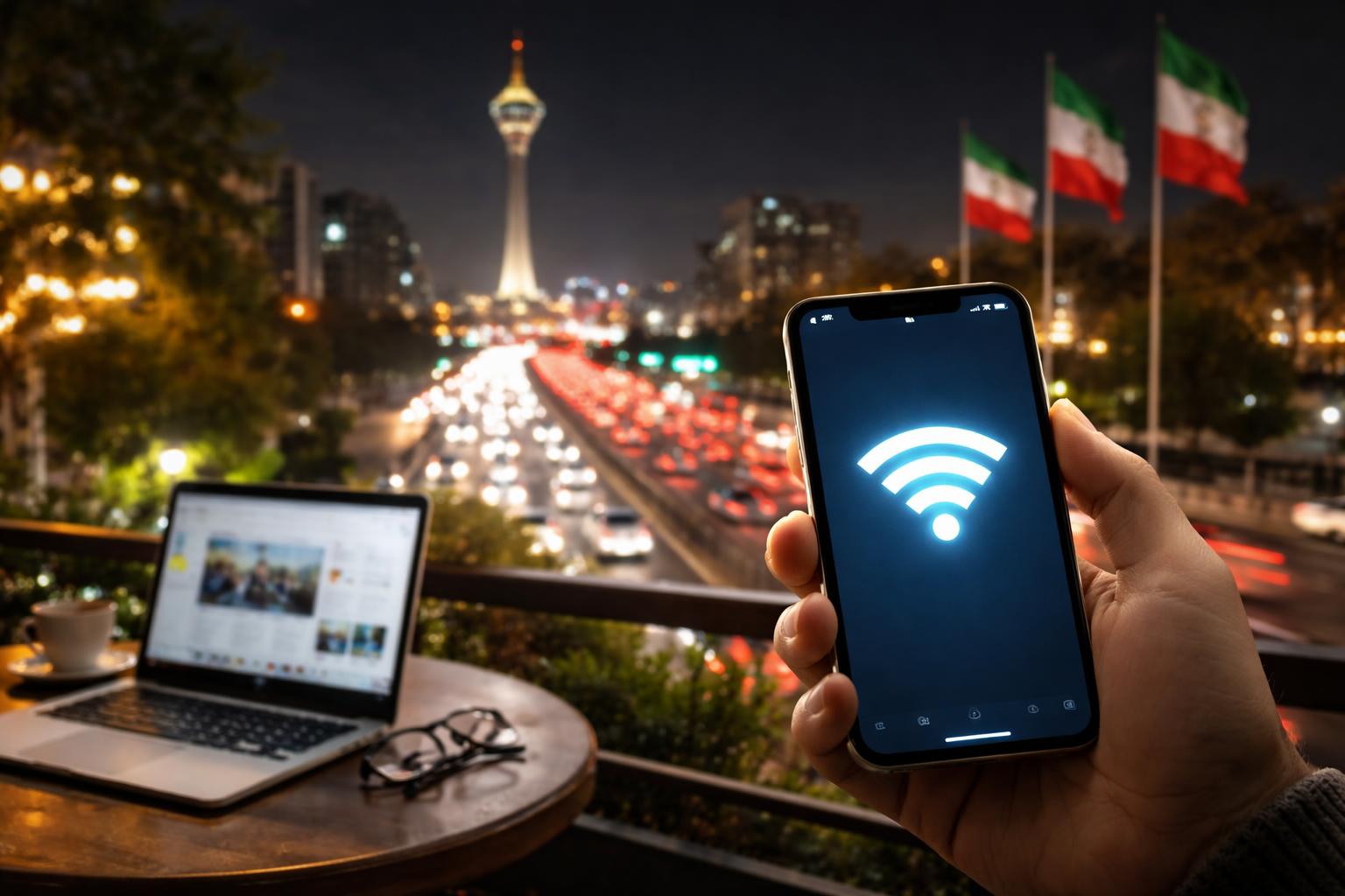 Redaktionelle Szene zum Thema „Iran hebt Internet-Sperre nach fast drei Monaten auf“
