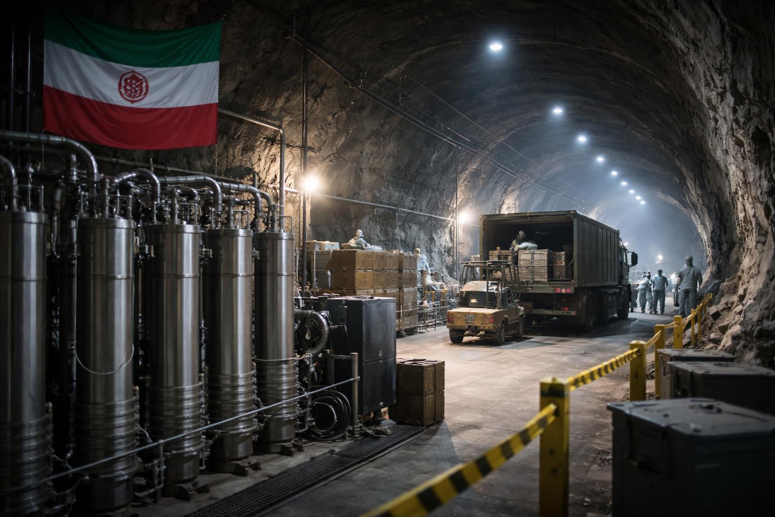Redaktionelle Szene zum Thema „Iran räumt Atomstandorte auf und verlegt Arbeiten in geheime Anlagen“