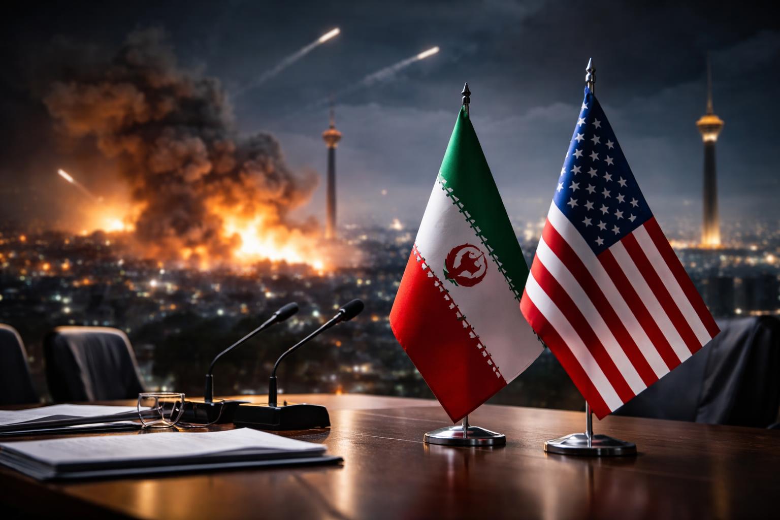 Redaktionelle Szene zum Thema „Iran setzt Rahmenabkommen mit den USA nach neuer Angriffsnacht aus“