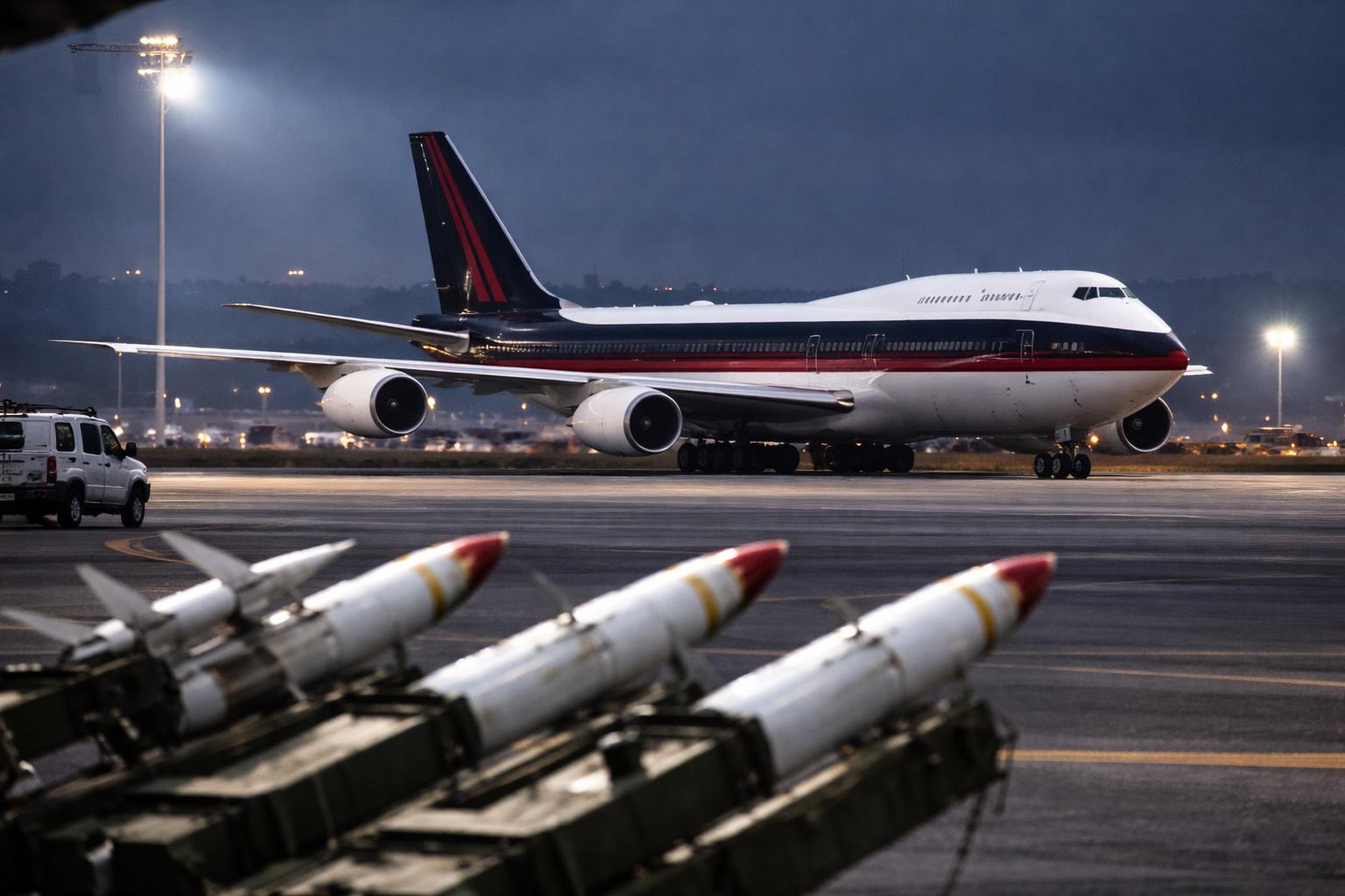 Redaktionelle Szene zum Thema „Iran soll mit Raketenangriff auf Trumps Katar-Jet gedroht haben“