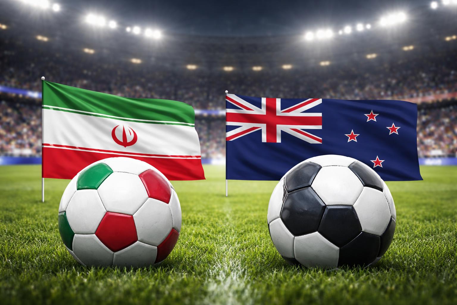 Redaktionelle Szene zum Thema „Iran trifft im ersten WM-Spiel auf Neuseeland“