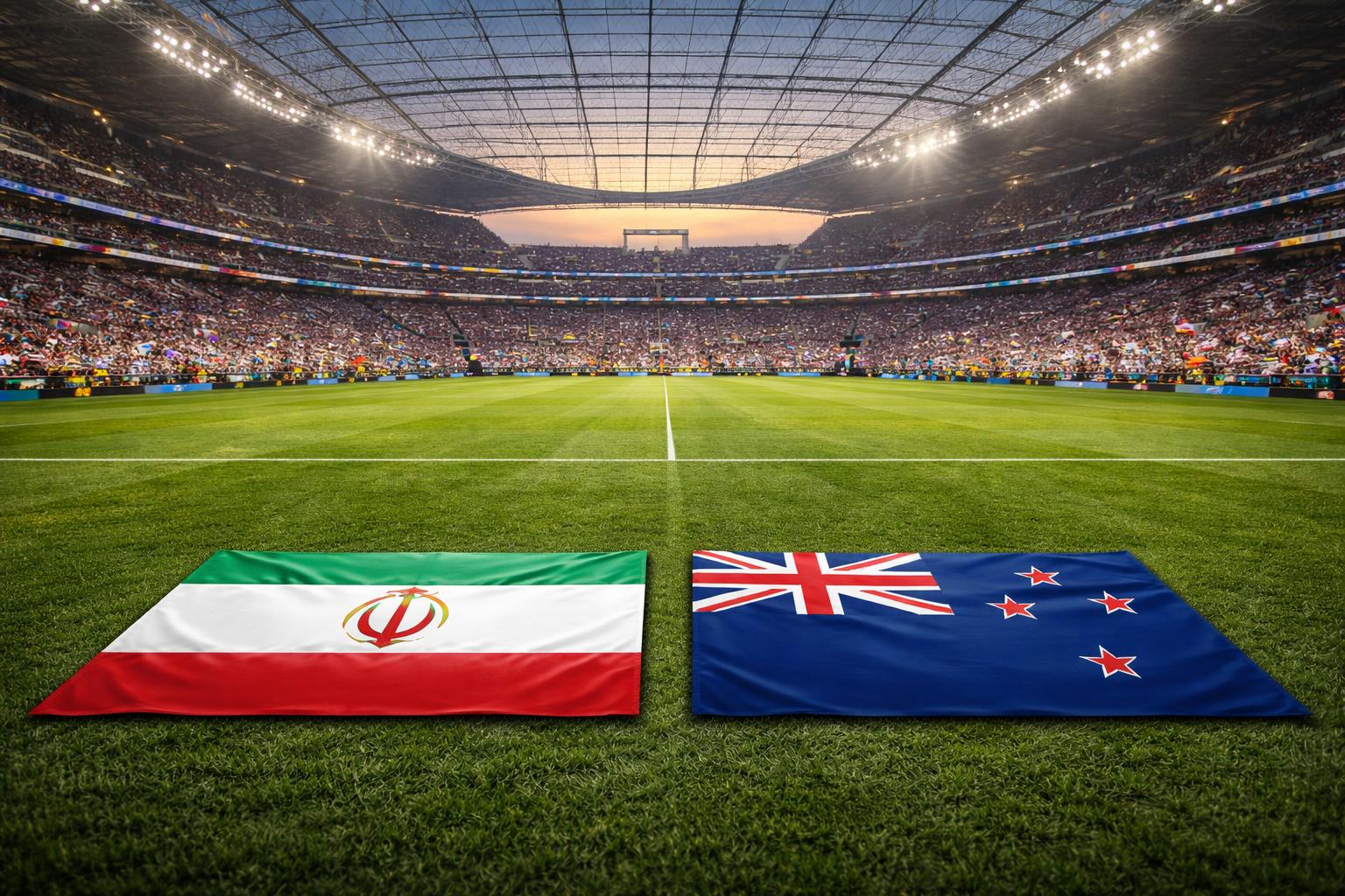 Redaktionelle Szene zum Thema „Iran und Neuseeland eröffnen Gruppe G bei der WM 2026“