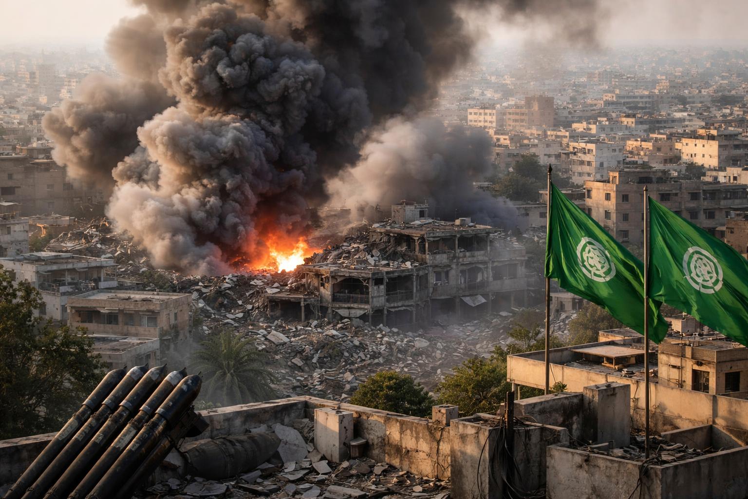 Redaktionelle Szene zum Thema „Israel meldet Angriff auf ranghohe Hamas-Mitglieder im Gazastreifen“