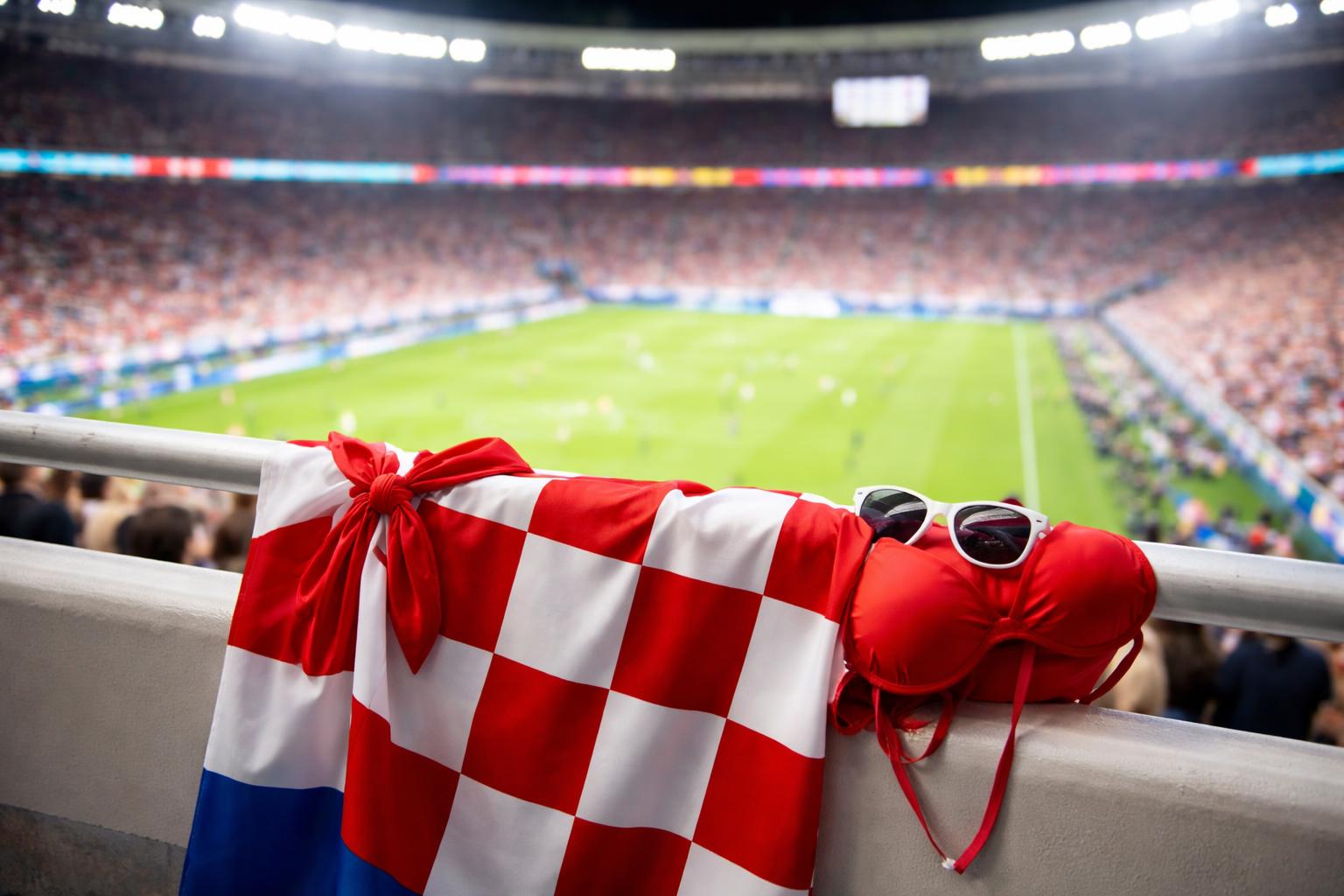 Redaktionelle Szene zum Thema „Ivana Knöll zieht beim Kroatien-Spiel erneut alle Blicke auf sich“