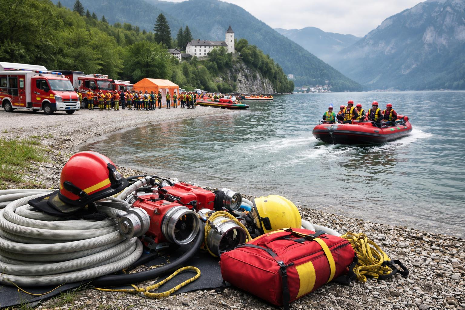 Redaktionelle Szene zum Thema „Jugendgruppen trainierten Großschadenslage am Traunsee“