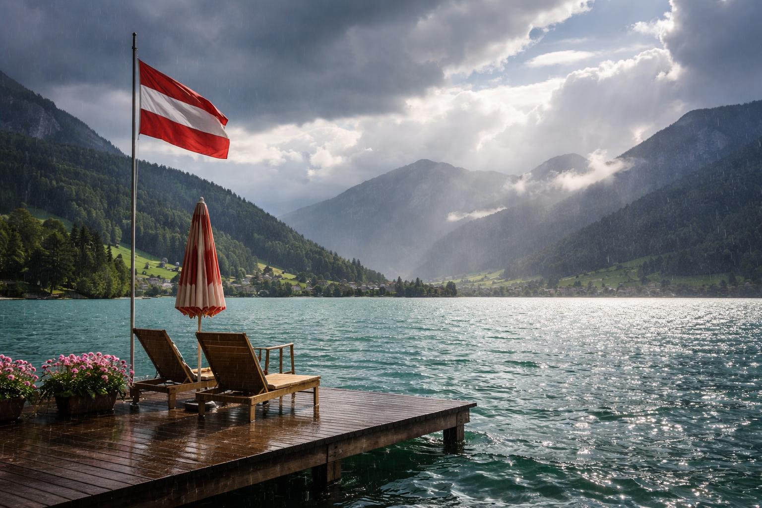 Redaktionelle Szene zum Thema „Kaltfront bringt Abkühlung, doch der Sommer bleibt in Österreich“