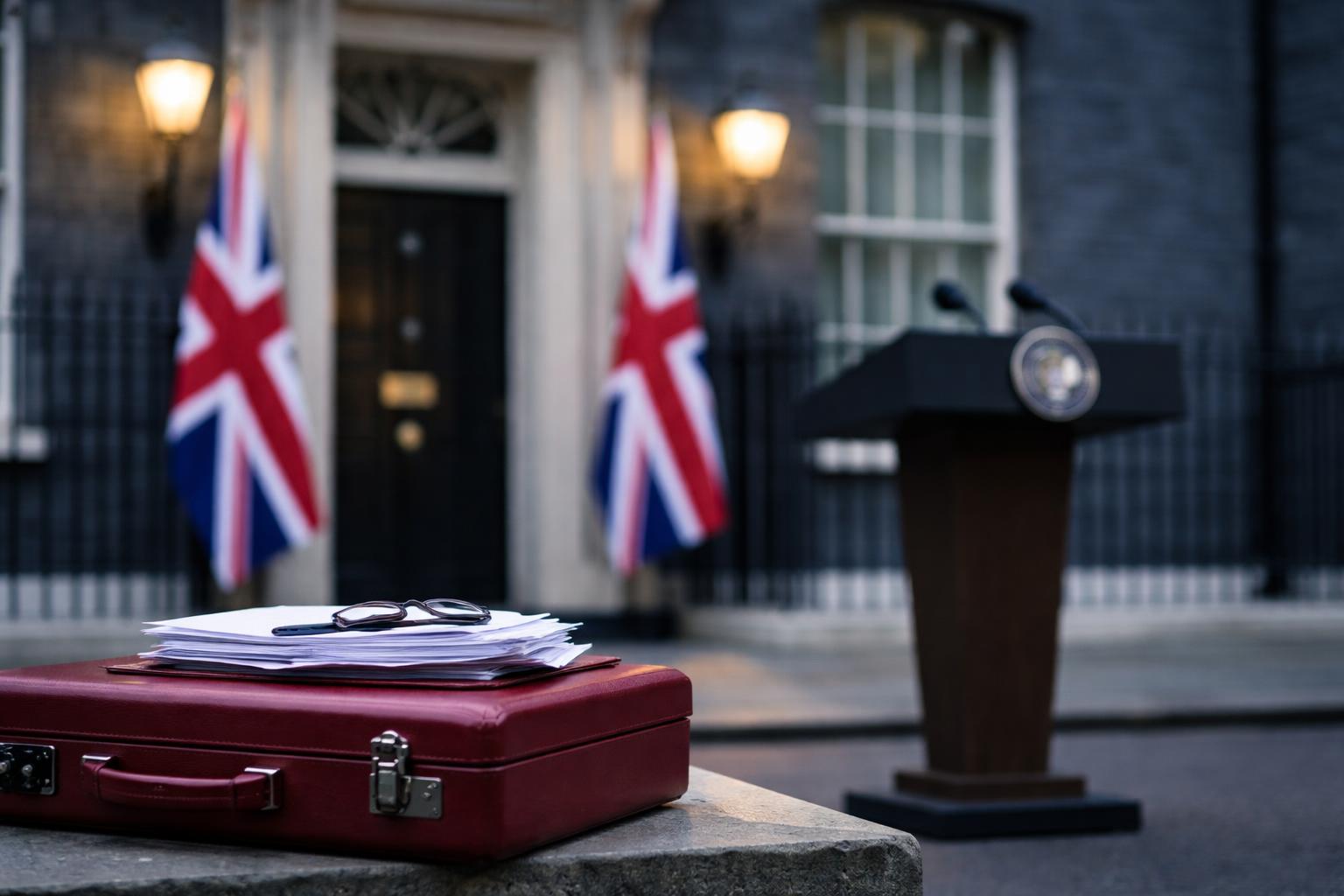 Redaktionelle Szene zum Thema „Keir Starmer kündigt Rücktritt als britischer Premierminister an“