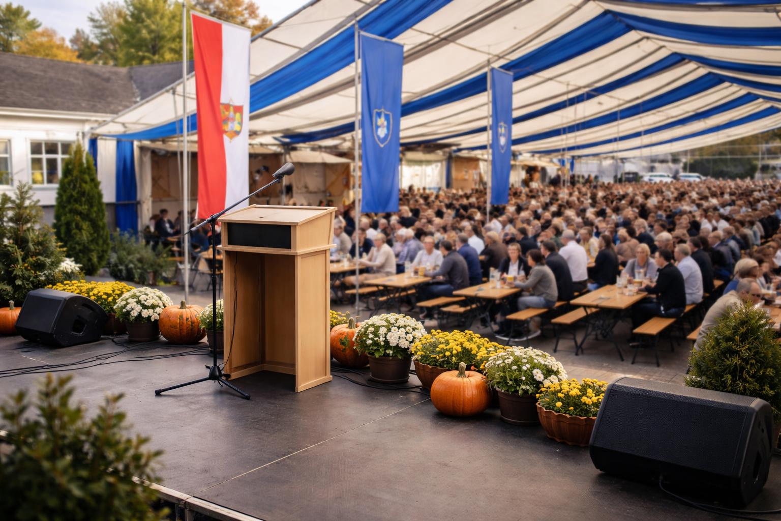 Redaktionelle Szene zum Thema „Kickl wirbt bei FPÖ-Frühschoppen in Hartberg für Remigration“