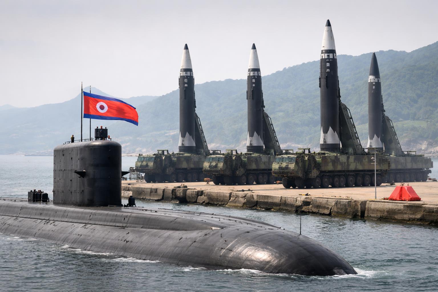 Redaktionelle Szene zum Thema „Kim kündigt beschleunigte Aufrüstung Nordkoreas an“