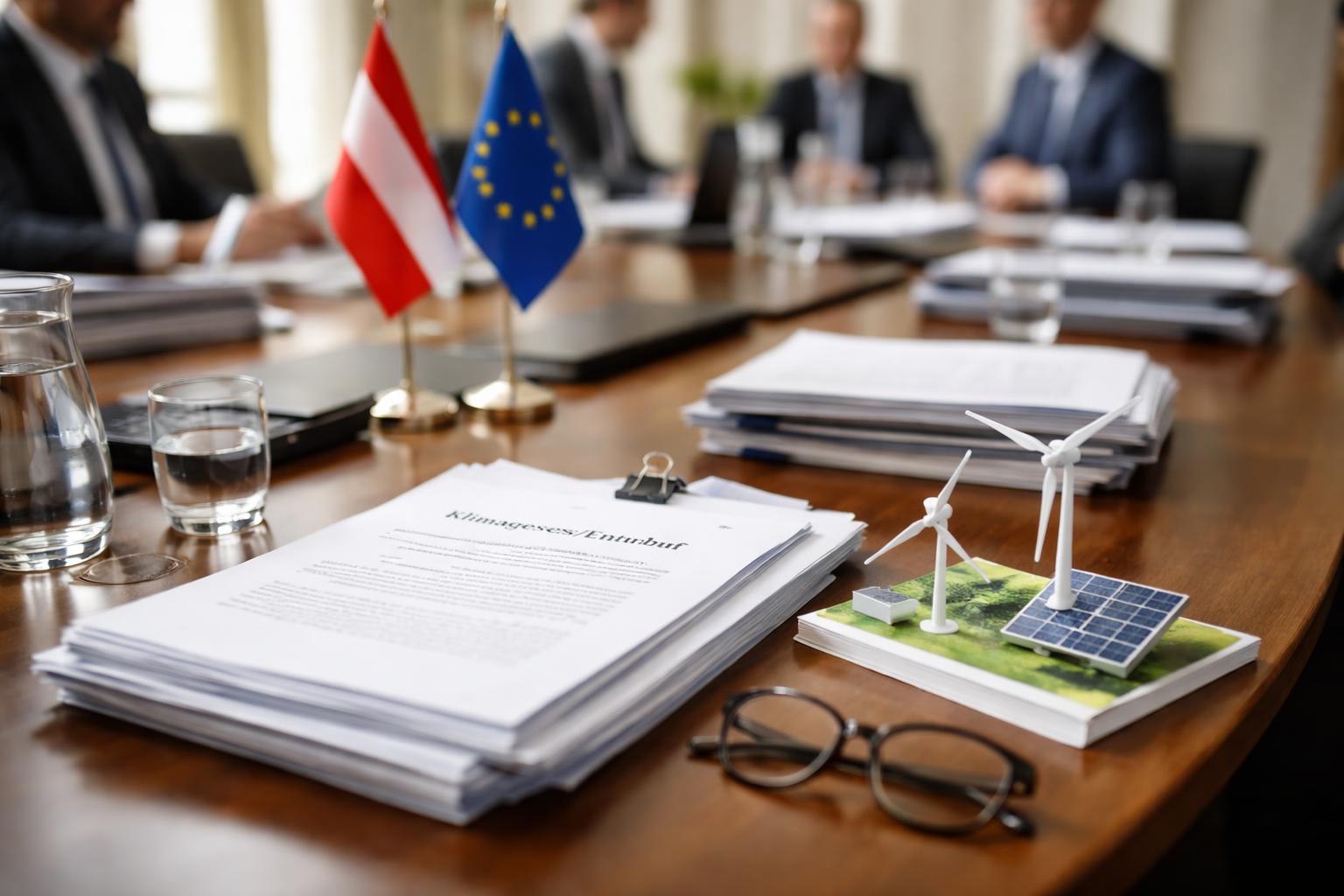 Redaktionelle Szene zum Thema „Klimagesetz weiter ohne Einigung: Koalition verhandelt wöchentlich“