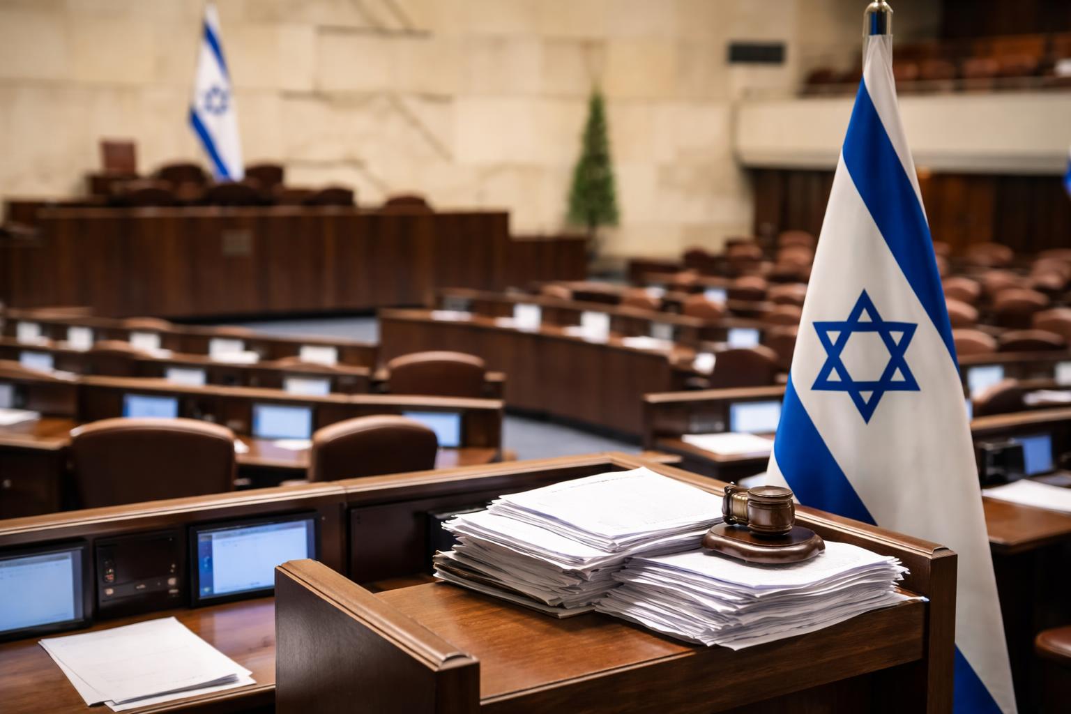 Redaktionelle Szene zum Thema „Knesset leitet Auflösung ein – Netanjahu steht vor einer entscheidenden politischen Bewährungsprobe“