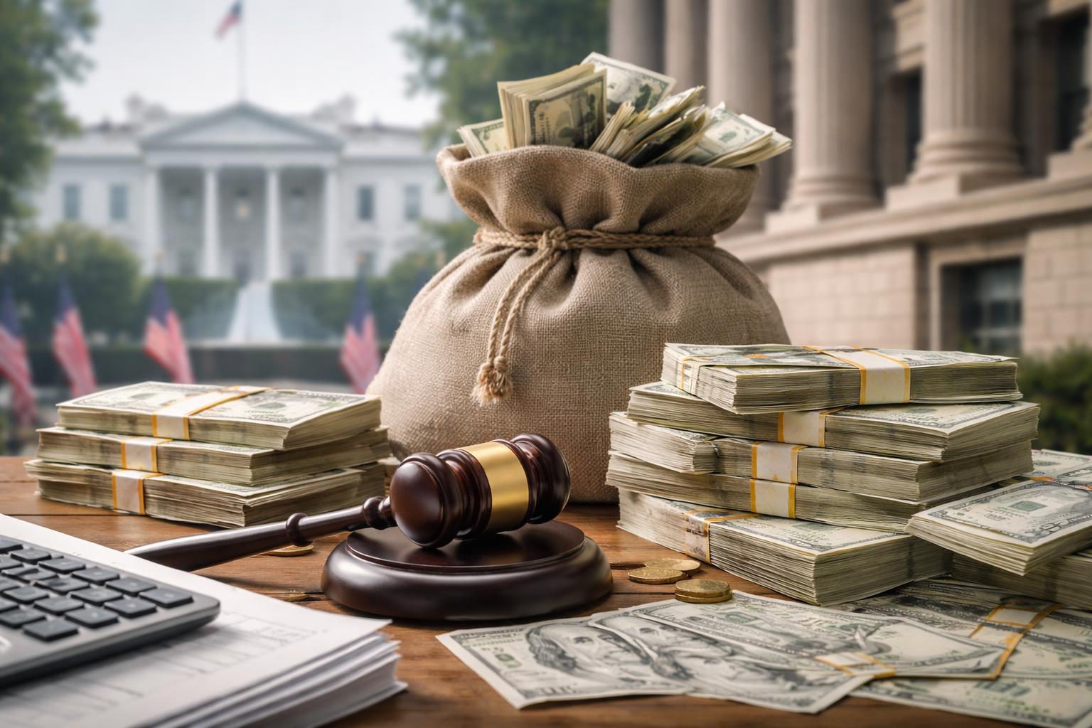 Redaktionelle Szene zum Thema „Kritik an Trumps 1,8-Milliarden-Dollar-Fonds für angebliche Opfer der Biden-Zeit“