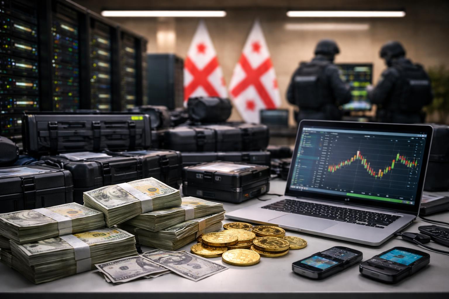 Redaktionelle Szene zum Thema „Kryptogeld-Wäsche: Plattform „AudiA6“ in Georgien zerschlagen“