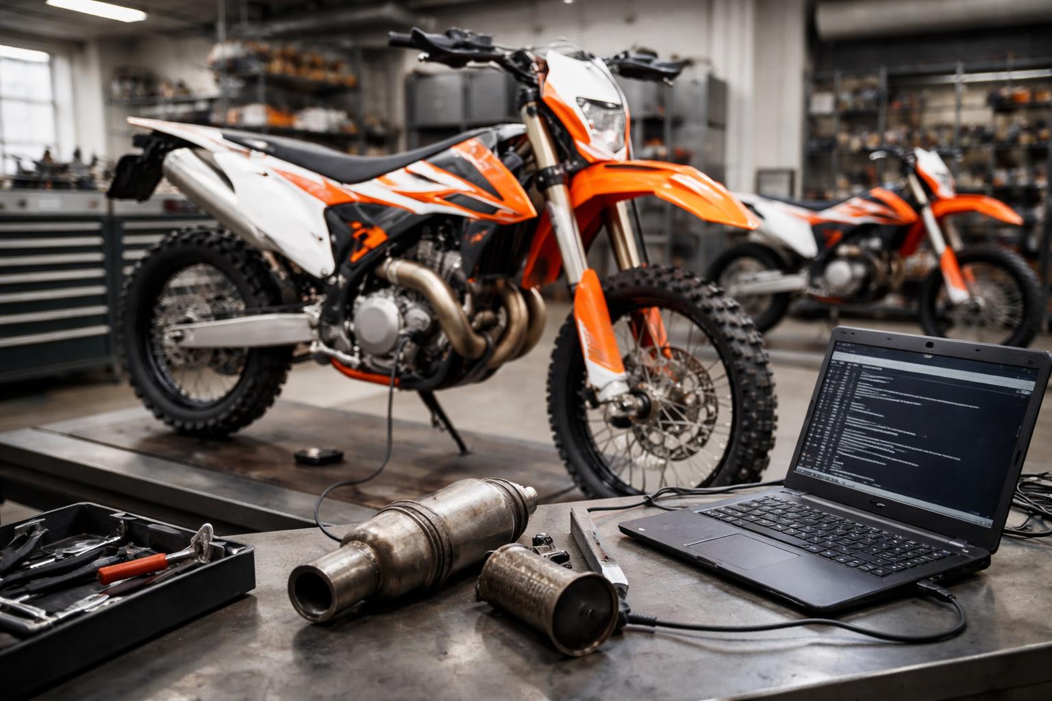 Redaktionelle Szene zum Thema „KTM-Enduros im Verdacht: Wie gedrosselte Maschinen auf europäischen Straßen landen“