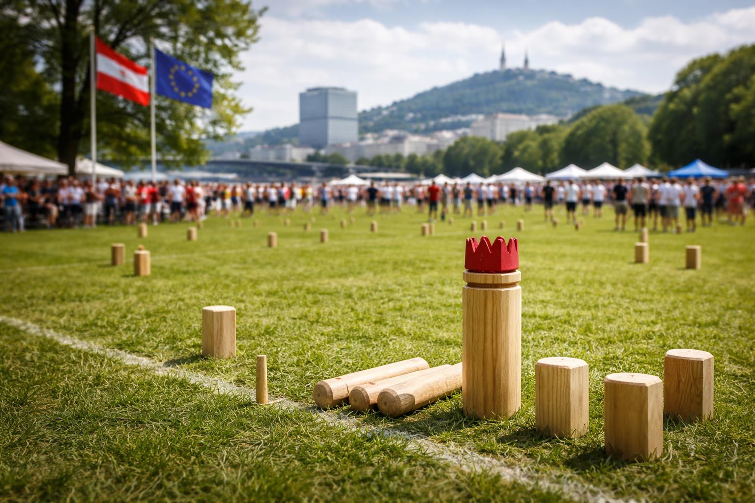 Redaktionelle Szene zum Thema „Kubb-Europameisterschaft bringt 500 Spieler nach Linz“