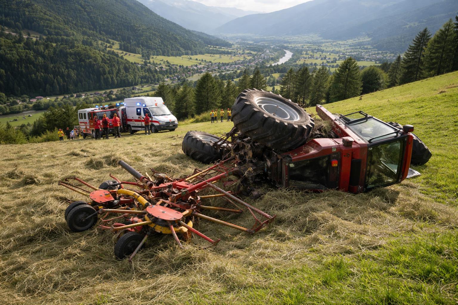 Redaktionelle Szene zum Thema „Landwirt bei Heuwendarbeiten im Bezirk Spittal tödlich verunglückt“