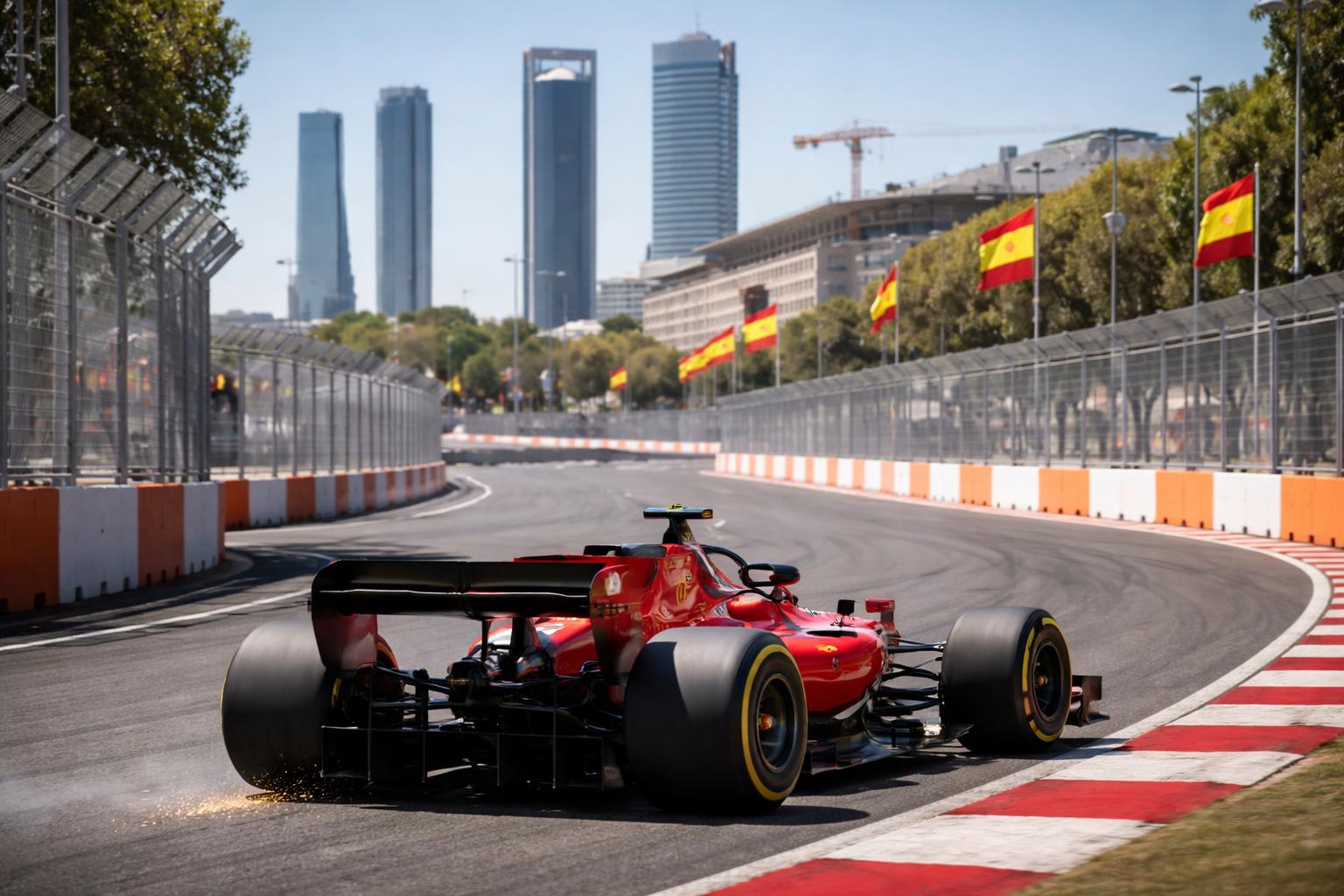 Redaktionelle Szene zum Thema „Leclerc dreht erste Runden auf neuer Formel-1-Strecke in Madrid“