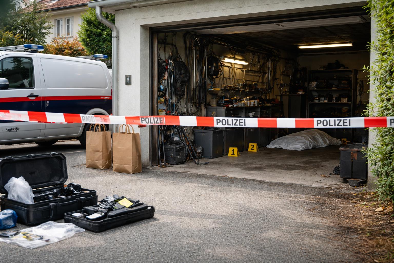 Redaktionelle Szene zum Thema „Leichenfund in Klagenfurter Wohngebiet: Polizei ermittelt in Werkstätte“