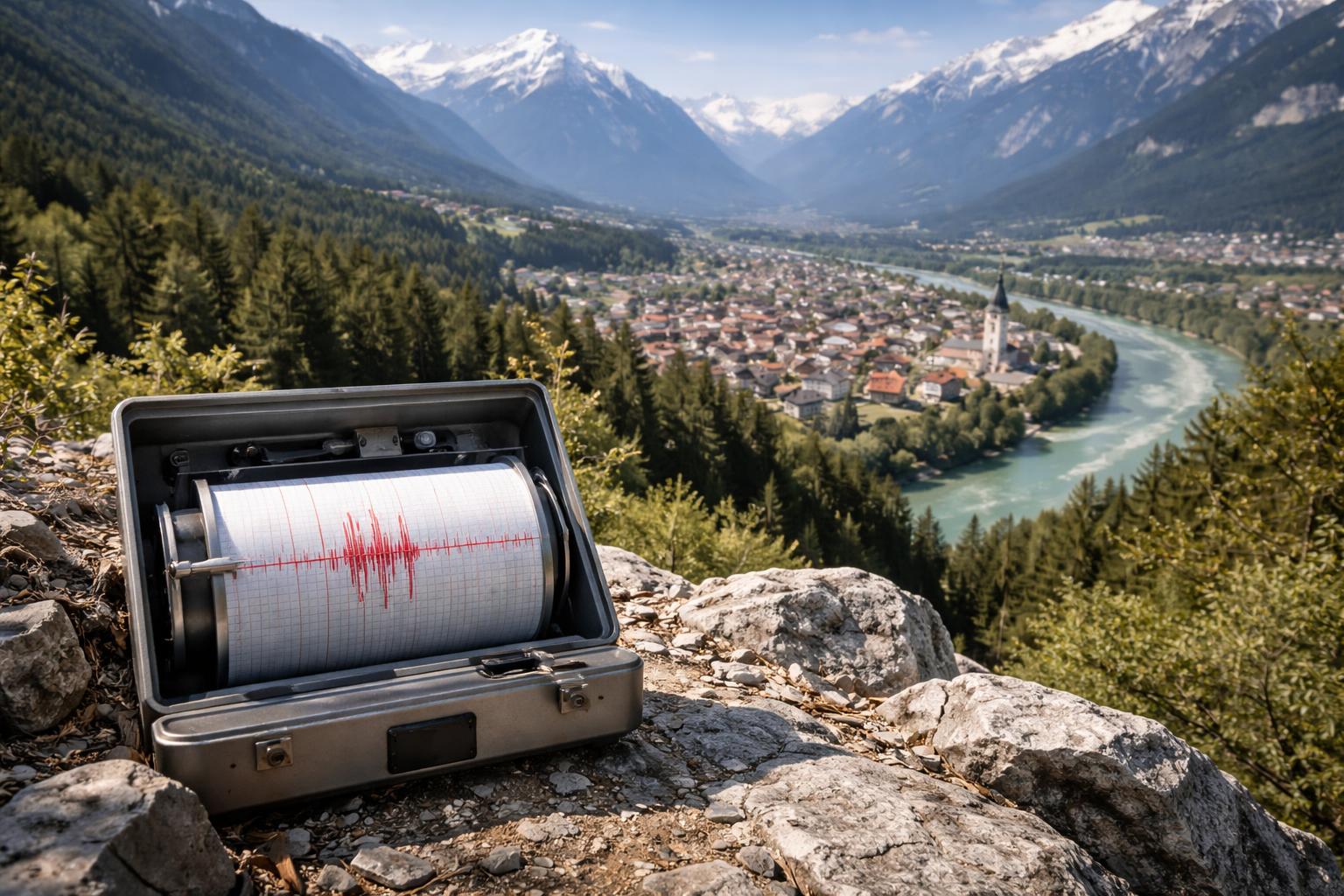 Redaktionelle Szene zum Thema „Leichtes Erdbeben bei Telfs war in Tirol zu spüren“