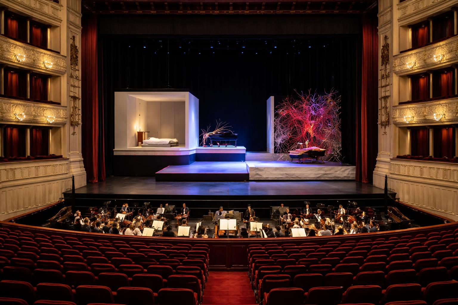Redaktionelle Szene zum Thema „„Les Deux“ in Wien: Die Neue Oper zeigt sich mit einem irrwitzigen Trio-Abend erneuert“