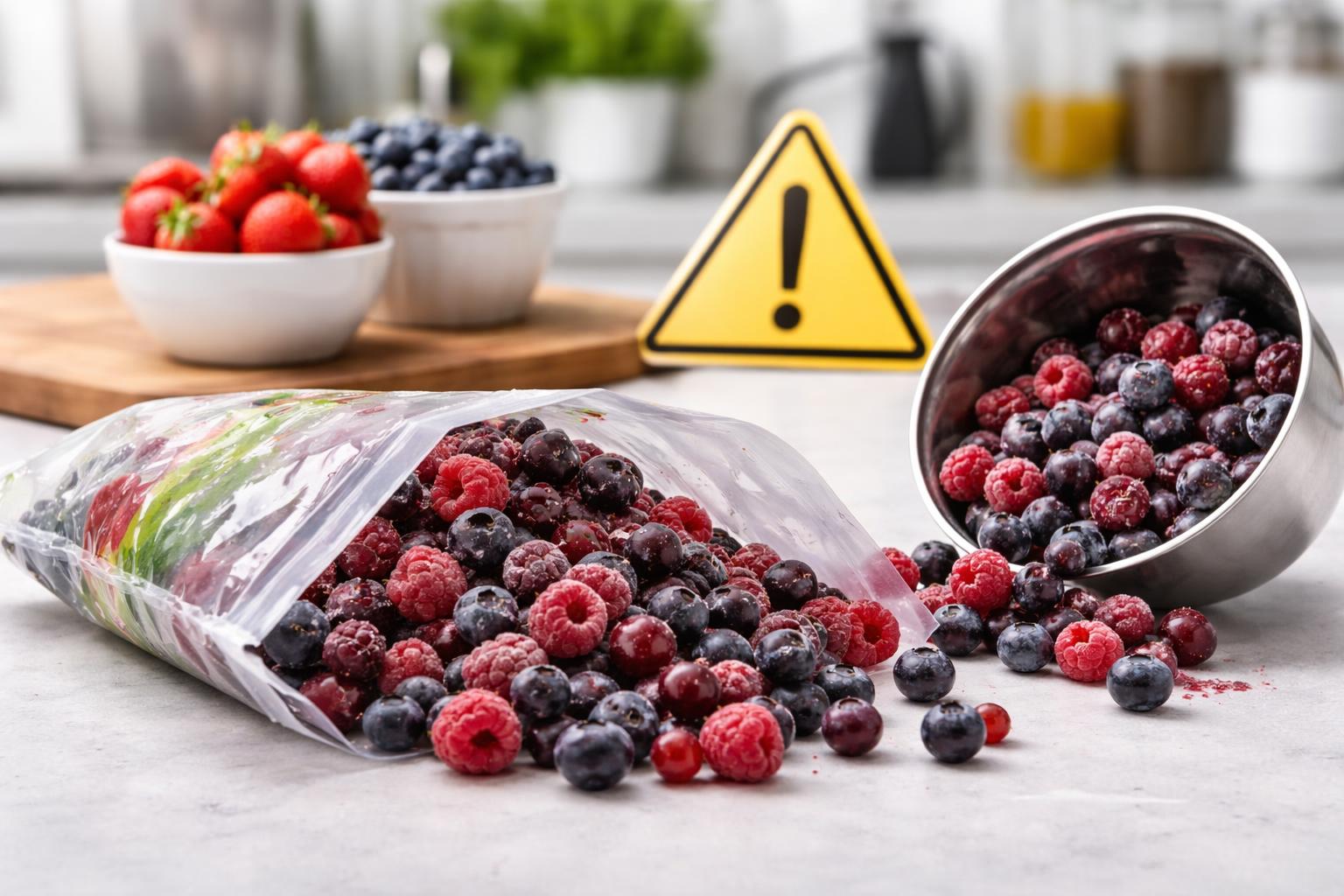 Redaktionelle Szene zum Thema „Lidl ruft Bio-Beerenmischung wegen Norovirus-Verdachts zurück“