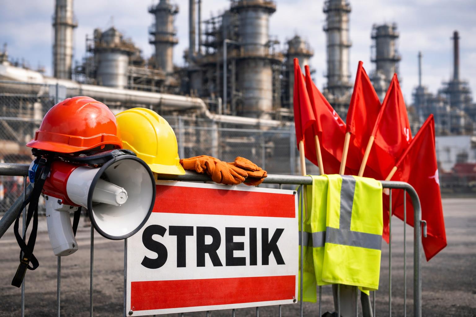 Redaktionelle Szene zum Thema „Lohnrunde in der Industrie gerät ins Stocken: Streik in der Chemie, zähe Verhandlungen in weiteren Sektoren“
