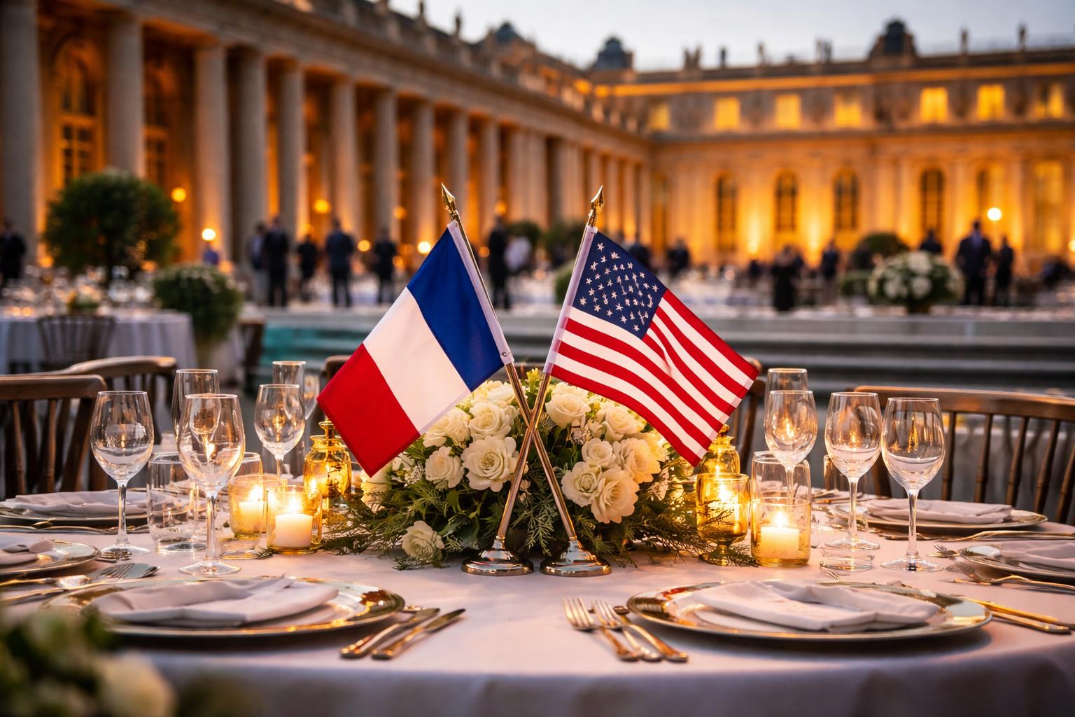 Redaktionelle Szene zum Thema „Macron lädt Trump zum Abschluss des G7-Gipfels nach Versailles“