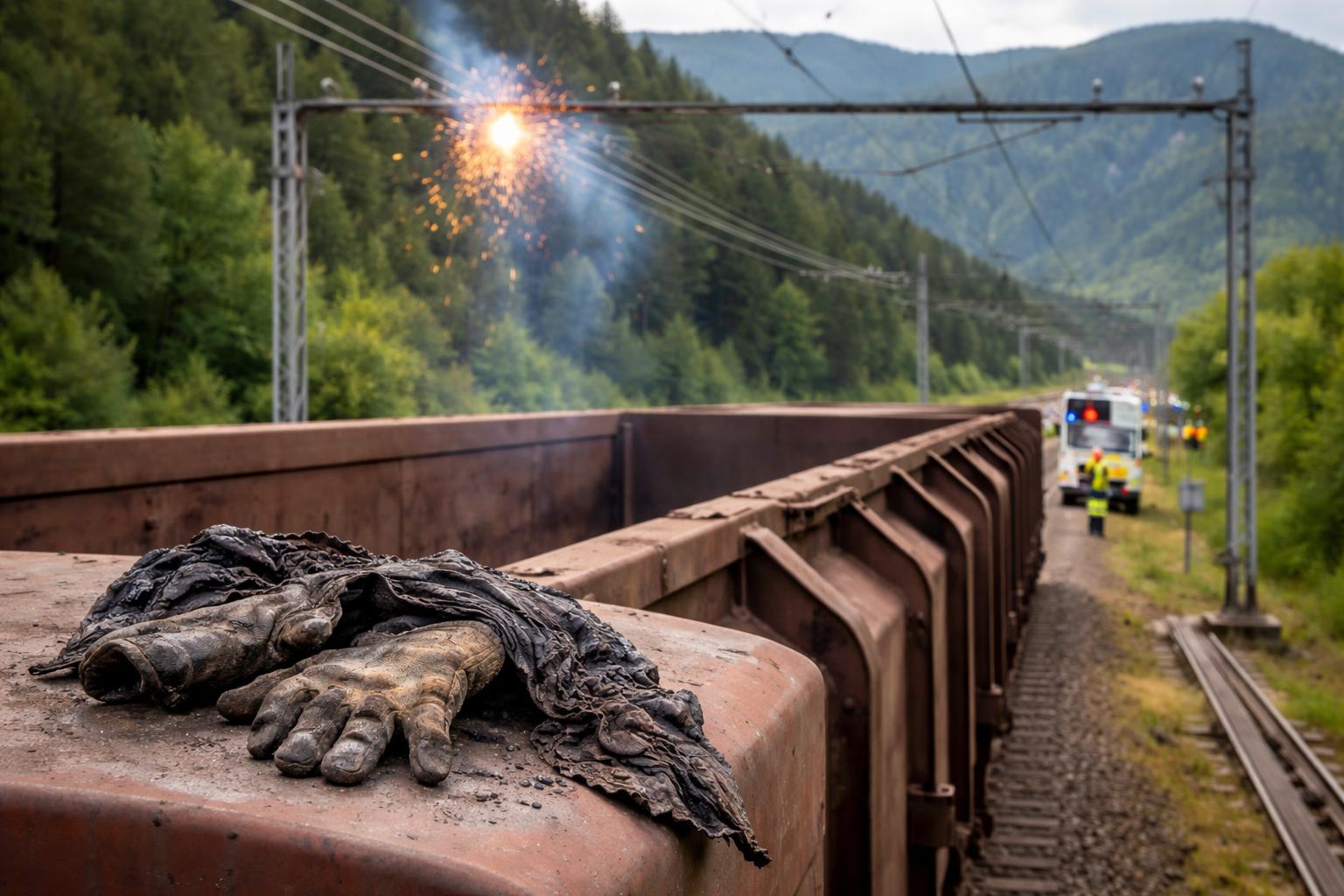 Redaktionelle Szene zum Thema „Mann auf Güterwaggon in der Steiermark in Stromkreis geraten und schwer verletzt“