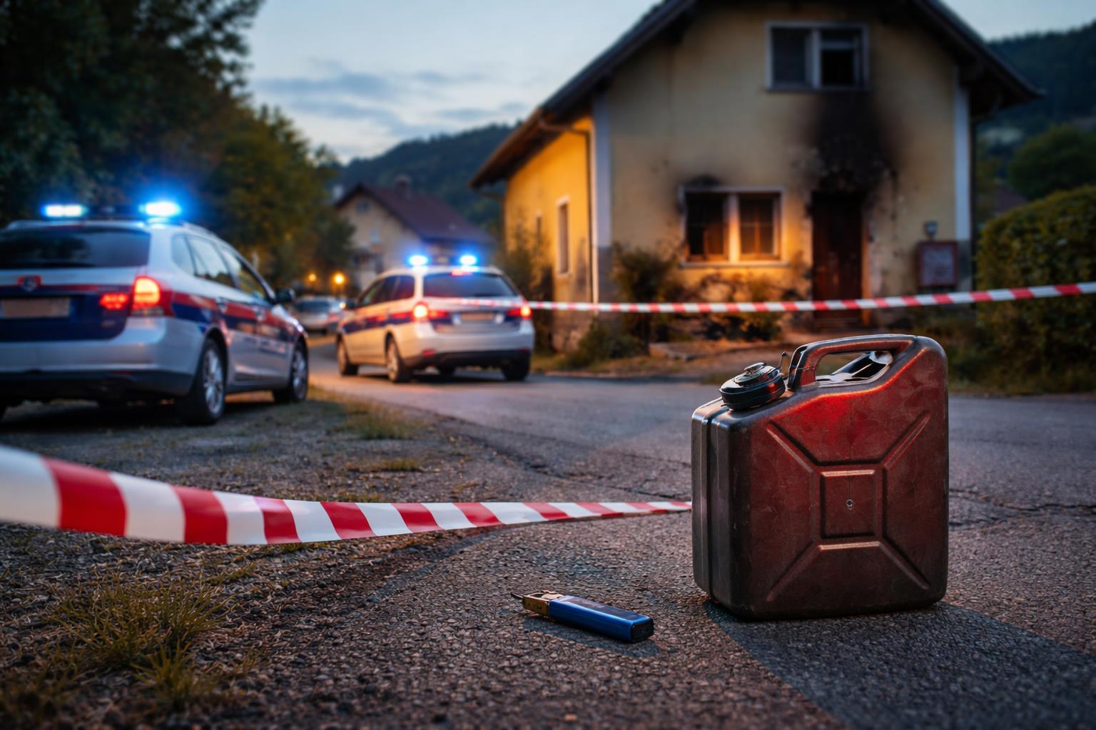 Redaktionelle Szene zum Thema „Mann wollte in Grafendorf Nachbarhaus anzünden und wurde festgenommen“