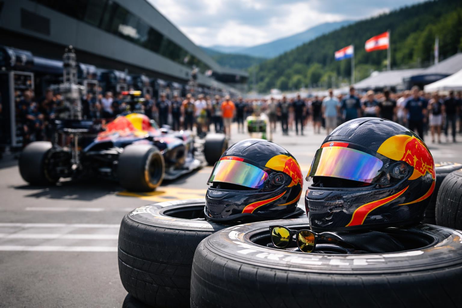 Redaktionelle Szene zum Thema „Mark Mateschitz und Victoria Swarovski beim Formel-1-Gastspiel in Spielberg“