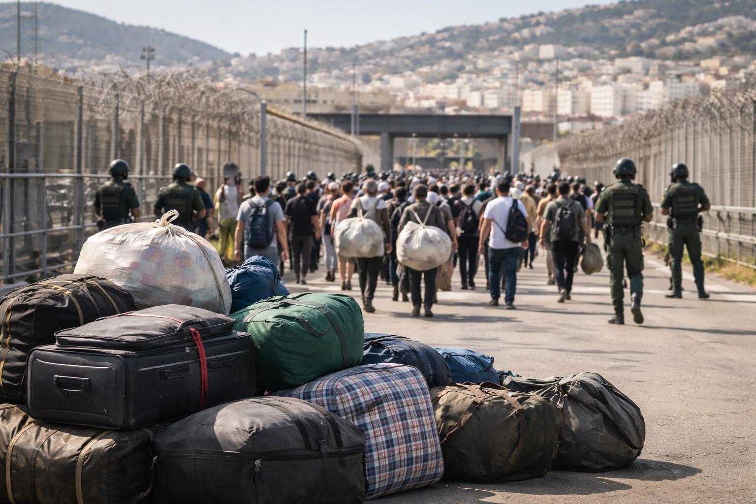 Redaktionelle Szene zum Thema „Mehr als 37.500 Menschen kehren aus Ceuta nach Marokko zurück“