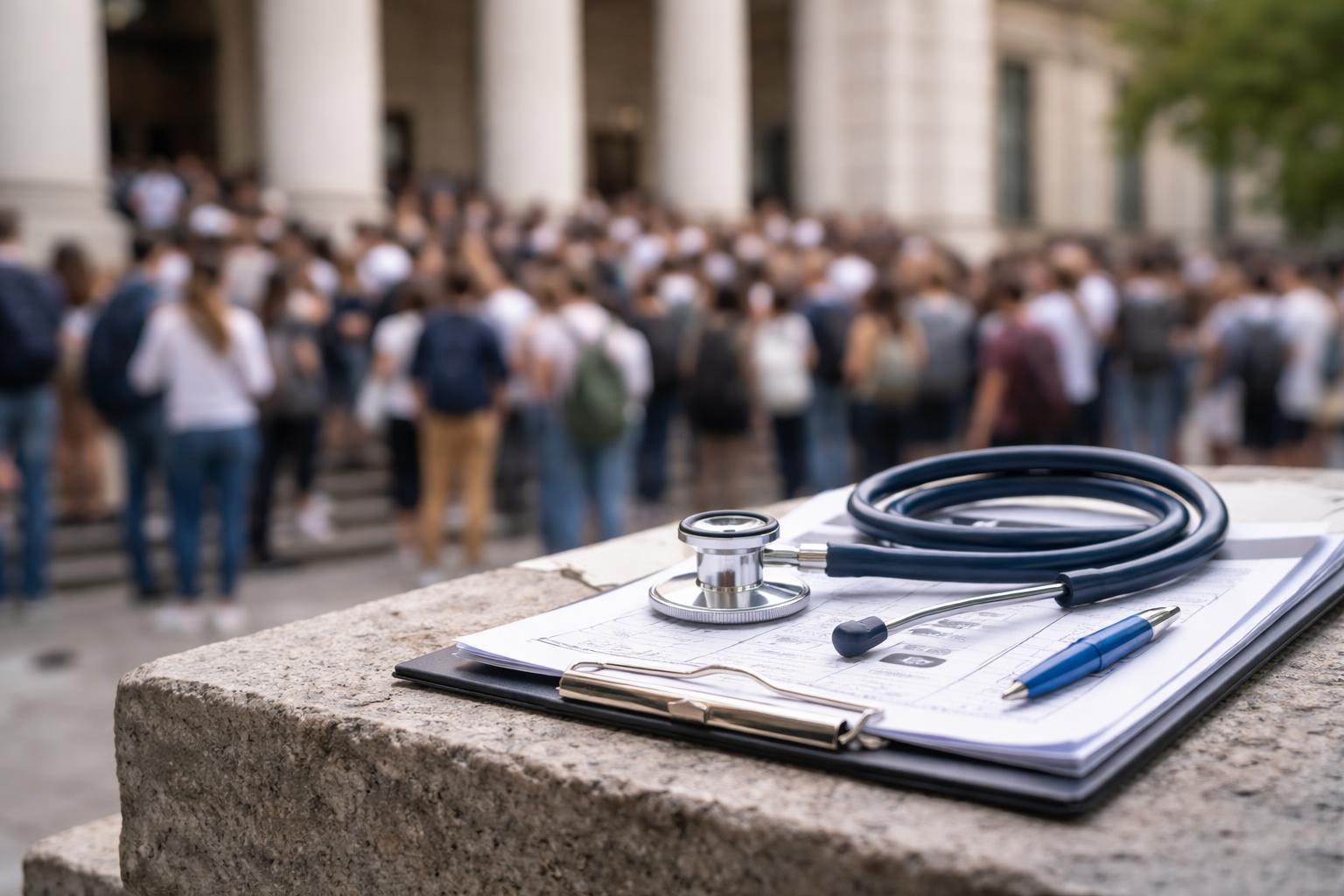 Redaktionelle Szene zum Thema „Mehr Bewerber beim Medizin-Aufnahmetest am Freitag erwartet“