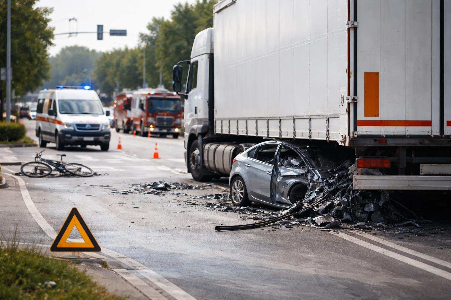 Redaktionelle Szene zum Thema „Mehr Tote bei Unfällen mit Lastwagen: VCÖ fordert strengere Maßnahmen“
