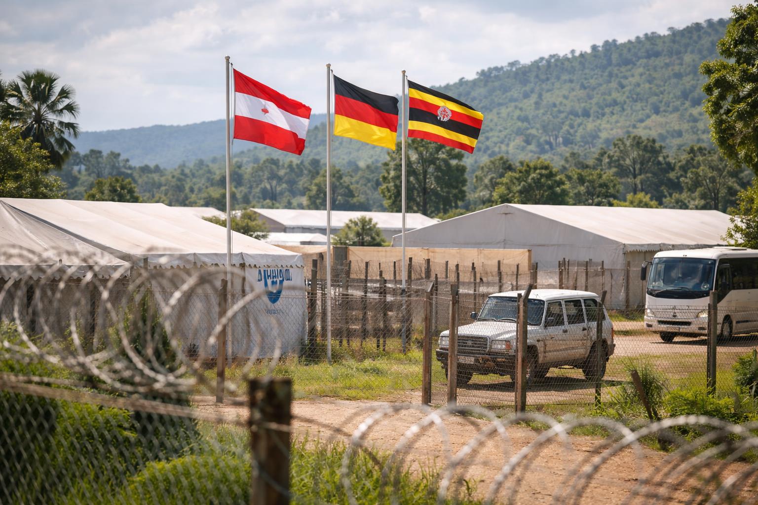 Redaktionelle Szene zum Thema „Mehrere Staaten verhandeln über Rückführungszentrum in Uganda“