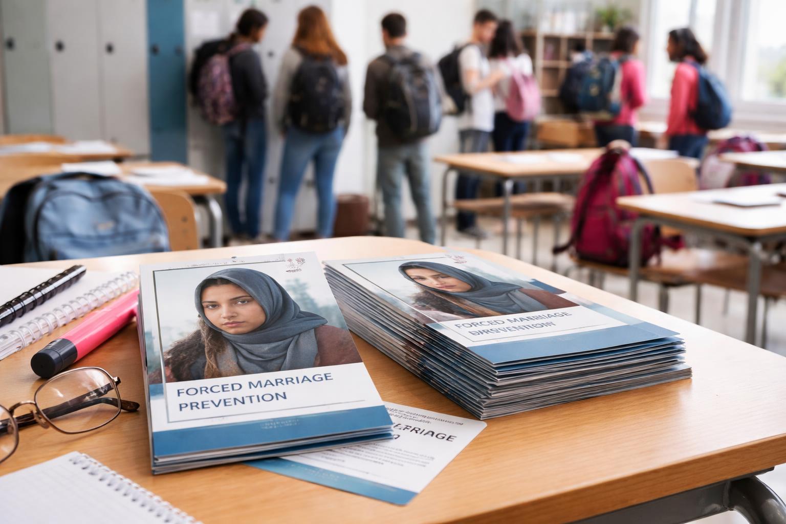 Redaktionelle Szene zum Thema „Ministerium verteilt Broschüre gegen Zwangsheirat an Brennpunktschulen“