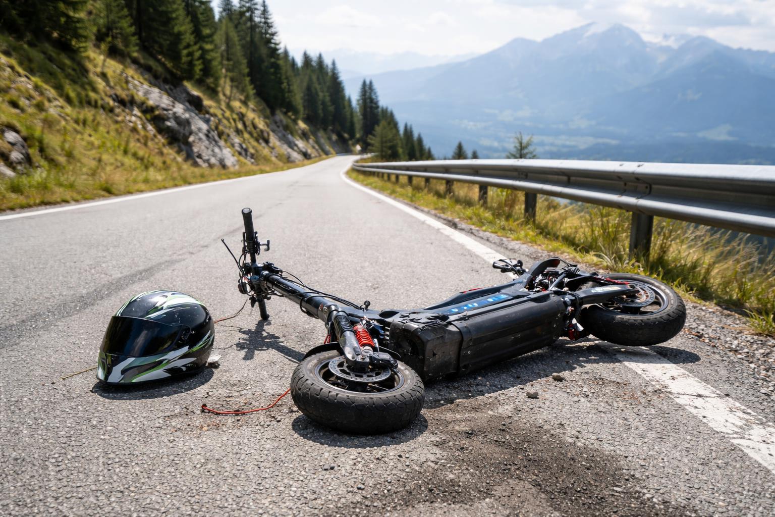 Redaktionelle Szene zum Thema „Mit getuntem E-Scooter auf der Villacher Alpenstraße gestürzt“