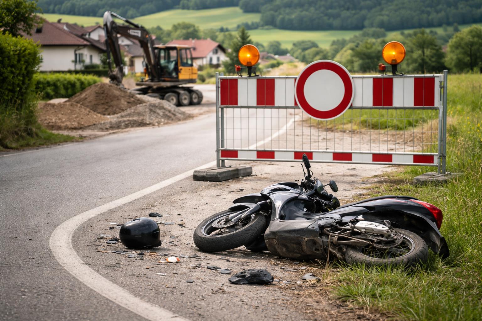 Redaktionelle Szene zum Thema „Mopedfahrer in Rainbach tödlich verunglückt: Streit um gesperrte Baustellenroute“