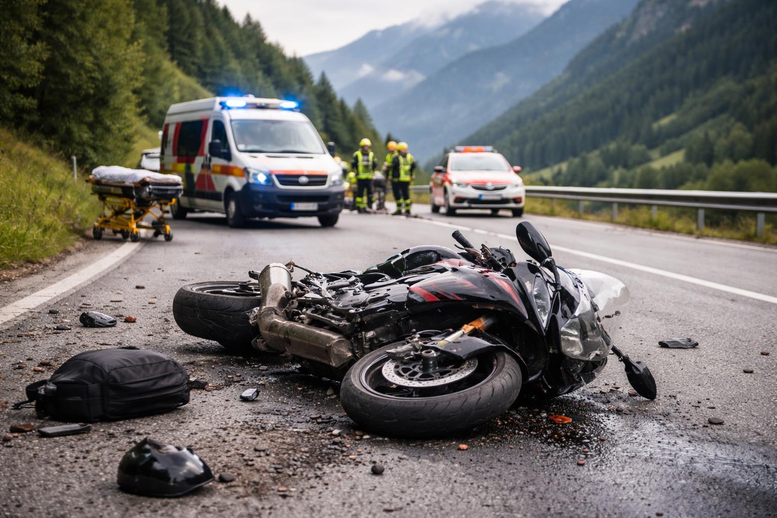 Redaktionelle Szene zum Thema „Motorradkollision bei Überholmanöver in Trieben: Ein Schwerverletzter“