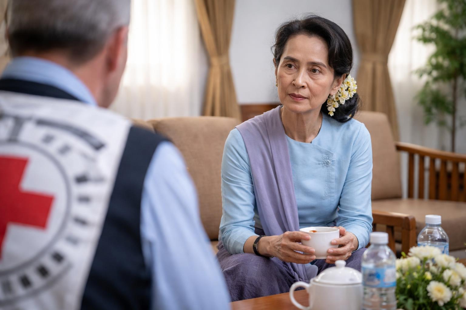 Redaktionelle Szene zum Thema „Myanmar veröffentlicht seltene Bilder von Aung San Suu Kyi“